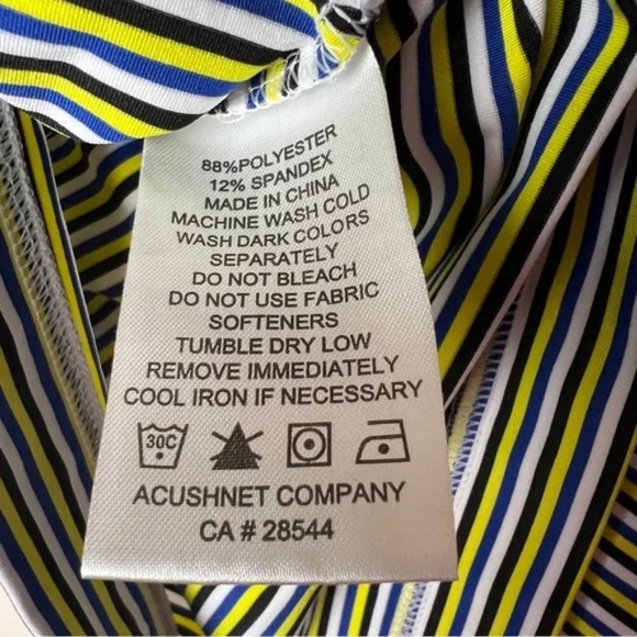 FootJoy Golf Performance Men's Striped Polo Shirt - Black and Yellow - Picture 6 of 10